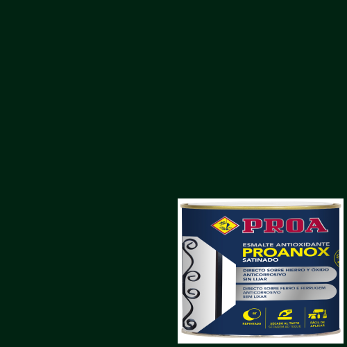 Esmalte directo sobre oxido. Satinado. PROANOX. verde ingles ral 6009